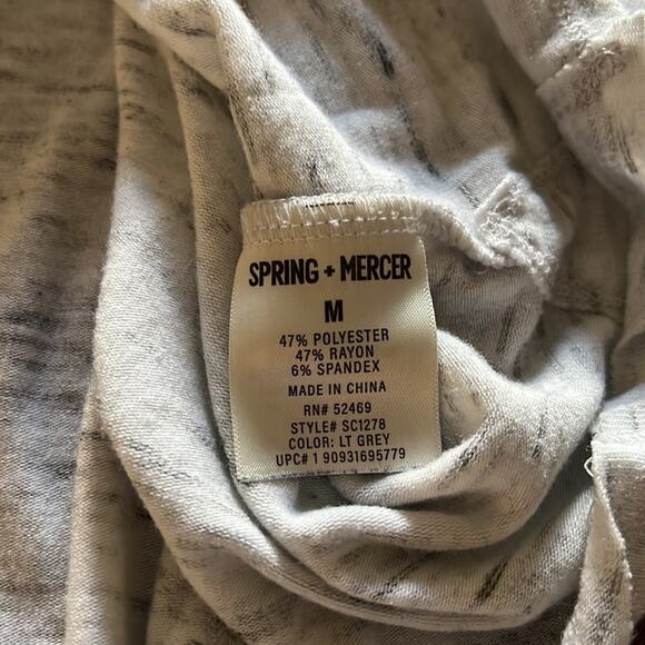 Spring + Mercer Space Dye Tee Size M Heather Gray Long Sleeve Tee Tunic - Picture 8 of 9